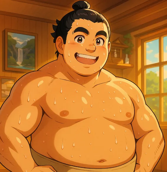 Takadagawa wrestler smiling after practice while explaining why tournament wins justify the grind